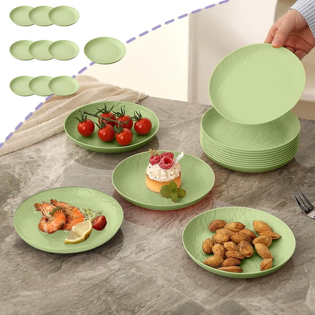 10-Piece Household Fruit Plates with Snack Compartments