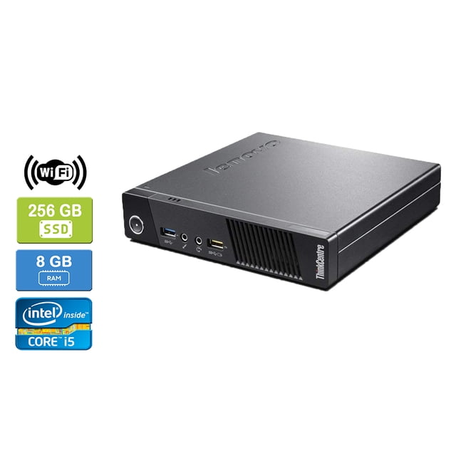 Remis à Neuf : LENOVO M93P Intel Core i5-4570T 8 Go 256 Go SSD Win 10 Pro Wi‐Fi