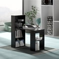 thumbnail image 2 of Patiojoy 48 Inch Computer Desk with Bookshelf 3-in-1 Home office Desk with 4-Tier Bookcase & CPU Stand Space-saving Reversible Writing Desk Black, 2 of 10