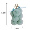 thumbnail image 2 of Porte-clés en Fausse Fourrure Boule Bowknot Raisin Conception Pom Pom Ball Charme Sac à Main Pendentif, 2 of 10