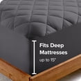 thumbnail image 2 of Bare Home Protège-Matelas Matelassé - Surmatelas Rafraîchissant - Housse Ajustée à Poche Profonde - Simple TG, Gris, 2 of 7