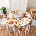 thumbnail image 4 of Nappe d'Extérieur Orange Brûlé d'Automne Ronde 60 Pouces, Nappe à Fleurs Aquarelle, Polyester Résistant aux Taches, Petites Housses de Table Florales d'Automne Saisonnières pour Cuisine, Salle à Manger, Fêtes, Pique-Nique, 4 of 6