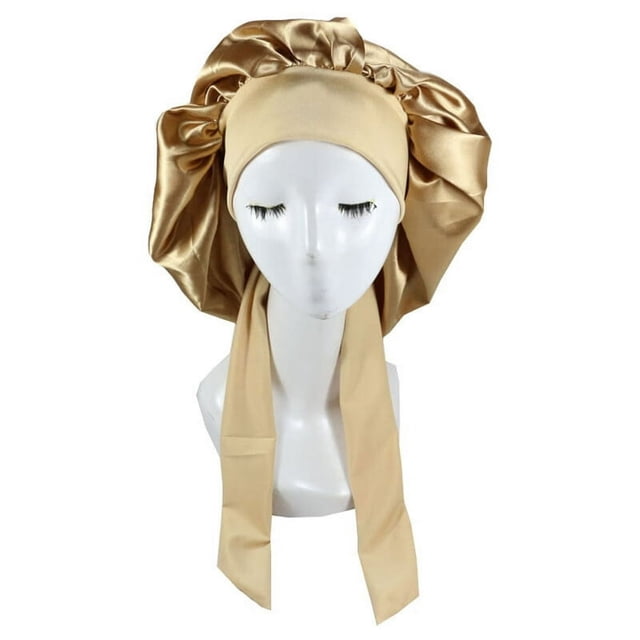 Satin Bonnet Satin Bonnet Skin-friendly Wear Resistant Imitation Silk Braid Sleeping Bonnet Cap for Home