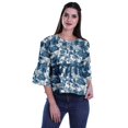 thumbnail image 4 of Moomaya T-Shirt à Col Rond pour Femmes à Manches Évasées, Haut Court en Coton Imprimé, Haut Décontracté, 4 of 4