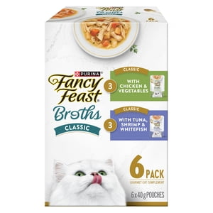 Purina Fancy Feast Broths Collection classique 6C Boîte de variétés, Cat Treats, 40g x 6