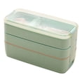 thumbnail image 2 of Dvkptbk Bento Lunch Box, Multi Layered Lunch Box with Forks Spoons, Lunch Box for Office Workers, Three Layer 900ml Portable Picnic Box for Food Fruit Snack, Meal Prep Containers, 2 of 3