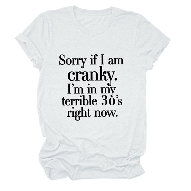 EQWLJWE Chemises pour Femmes Liquidation Femmes Manches Courtes Décontracté T-Shirt Décontracté pour Femmes Drôle à Lettres Imprimées Col Rond Manches Courtes Hauts Blouse T-Shirt