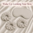 thumbnail image 4 of Swift Home 6-Piece Satin Pillowcase Gift Set with Eye Mask and Scrunchies, Beauty Sleep Set, Cream, 4 of 6