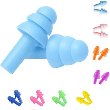 Earplugs for Sleeping Noise Cancelling, Reusable Washable Ear Plugs– Super Soft, Soft Silicone Ear Plug, for Sleeping 2 Pairs(S/L), Swimming, Snoring, Concerts, Work, Noisy Places (Blue)