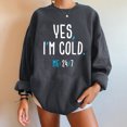 thumbnail image 4 of Nouveau Womens Tops 2023 Print Ample Col Rond Manches Longues Molleton Décontracté Coupe Oversize Pull-Shirt for Women, 4 of 8