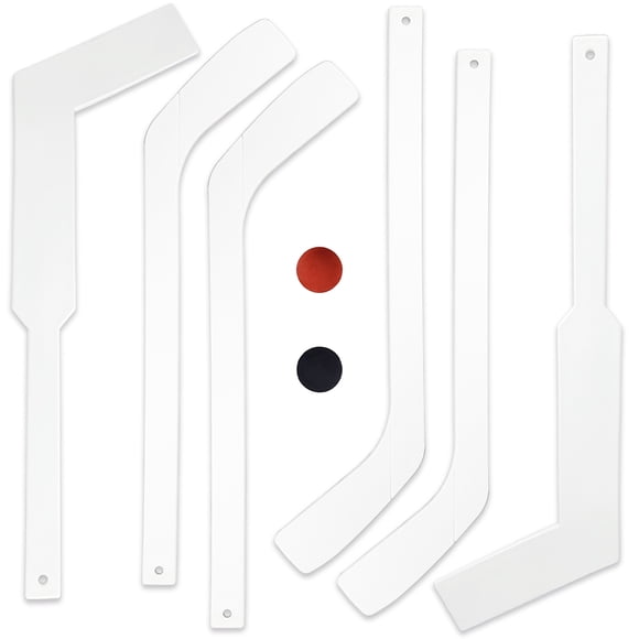PRISP Ensemble de Mini-Hockey 8 Pcs - 6 Mini Bâtons et 2 Balles Trousse de Hockey au Genou pour Attaquants et Gardiens de But; Cadeau de Sports d'Équipe pour l'Intérieur, sous-Sol, Garage