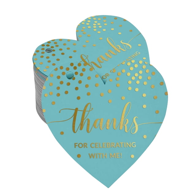 Inkdotpot Gold Foil Paper Hang Tags Thanks For Celebrating With Me Birthday Favor Tags 100 Pieces