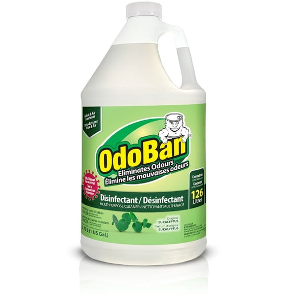 OdoBan 3,79 L Désinfectant à l'Eucalyptus et Éliminateur d'Odeurs, Assainisseur de Tissus, Contrôle de la Moisissure, Nettoyant Concentré Polyvalent