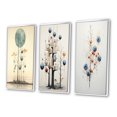 thumbnail image 3 of Designart "Vintage Illustration Geometric Tree of Wisdom II" Modern Geometric Framed Wall Art Set Of 3 - Blue Abstract Frame Gallery Set For Office Decor, 3 of 6