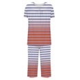 thumbnail image 5 of Jamicy Pyjama Confortable pour Femmes Ensemble Mode Décontracté Ample Imprimé Imprimé Col Rond Boutonné Manches Courtes Haut avec Pantalon Court Ensemble de Pyjama pour Femmes, 5 of 5