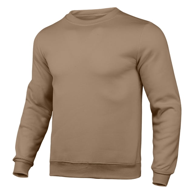 Men's Slim Fit Autumn Casual Solid Color Round Neck Long Sleeve Sweater Top with Pockets