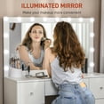thumbnail image 4 of HOMCOM Makeup Vanity Desk with Lighted Mirror 7 Drawers 10 LED Lights White, 4 of 10