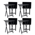 thumbnail image 1 of PJ Plateau-Table Pliant en Bois pour Collations TV, Noir (Ensemble de 8 Pcs), 1 of 10