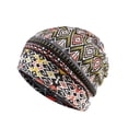 thumbnail image 1 of Tuque Décontractée Style Bohème Hijab Musulman Turban Extensible Mode Bonnets de Protection des Oreilles Accessoires de Coiffure Bonnet Losange Jaune, 1 of 6