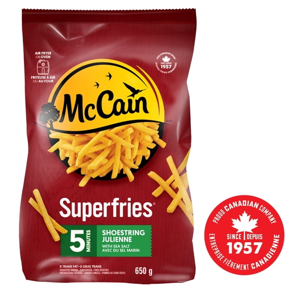 McCain® Superfries® 5 Minute Shoestring Fries, Made in Canada from domestic and imported ingredients - 650g, 650g