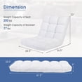 thumbnail image 3 of Costway Chaise de Sol Réglable à 14 Positions, Chaise de Jeu Paresseuse Pliante, Sofa Coussiné, Neuf, Blanc, 3 of 10