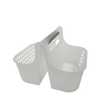 Mainstays Plastic Clear Shower Caddy Basket, Portable with Handles for Bathroom.