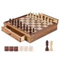 thumbnail image 1 of VEVOR Solid Wood Chess Set, 15 inch  2-IN-1 Chess Checkers Game Set, Chess Board Games, 1 of 9