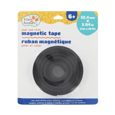 TINY HANDS Peel and Stick Magnetic Tape, 25.4 mm (1 in) × 3.04 m (3.32 yd), Age 6+, Kids, Crafts, Frames, 2.5 cm (1 in), 3.05 m (10 ft)