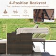 thumbnail image 4 of Gymax Lit de Jour en Rotin avec Dossiers Réglables et Auvent Rétractable pour Patio Beige, 4 of 4