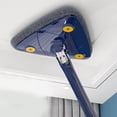 thumbnail image 2 of Extendable Triangle Mop 360 Rotating Reusable Mop Removable Wall Mop with Long Handle for Window Blue, 2 of 9