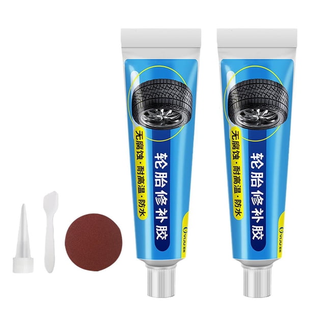 Colle de Réparation de Pneus, 30 ml Colle Liquide de Réparation de Pneus Colles Fortes, Collage Adhésif Fort en Caoutchouc pour Crevaison de Paroi Latérale Super Colle Instantanée pour Voiture Tout-Terrain Moto Camion Tracteur I3F5