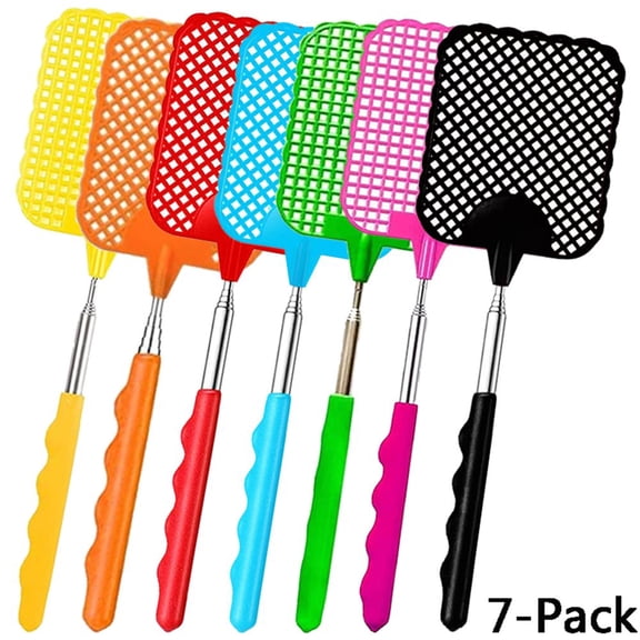 CUITING7-Pack Telescopic Swatter  Fly Swatters Multi Color  Heavy Duty Bugs and Fly Killer