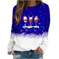 thumbnail image 2 of Women Fashion Round Neck Christmas Long Sleeves Tops Blouse Pullover Sweatshirt, 2 of 5