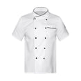 thumbnail image 2 of dPois Men Personalized Chef Coat With Hat Unisex Chef Jacket Kitchen Work Uniform Hotel Restaurant Workwear White01 L, 2 of 7
