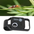 thumbnail image 4 of Mobile Phone Microscope, 2 Brightness Gears HD Universal Compact LED 200X Microscope With Clip For Outdoor Photography Black Without CPL,Black With CPL, 4 of 8