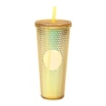 thumbnail image 1 of 710ML24OZ Large Capacity Cup Fully Studded Matte Tumbler Reusable Cup with Wide Opening Leak-Proof Lid Straw, 1 of 7