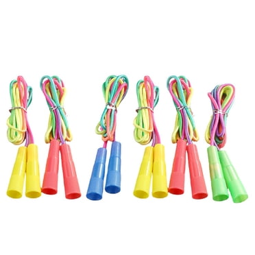 Cordes à Sauter pour Enfants, Corde à Sauter pour Enfants avec Poignée en Bois, Cordes à Sauter Tressées en Coton Ajustables
