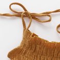 thumbnail image 3 of Kmbangi Infant Summer Cotton Sling Romper Lace Up Stretch Ruched Jumpsuit, 3 of 7