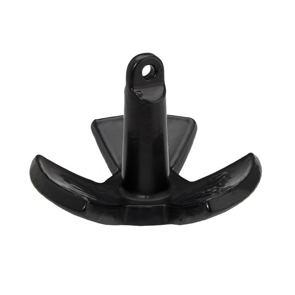 Attwood Ancre de Bateau Marin 9946B1 Style Fluke River; 18 Livres; Revêtu de PVC; Noir; Fonte