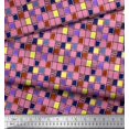 thumbnail image 3 of Soimoi Rayon Fabric Check & Brush Stroke Abstract Print Sewing Fabric Yard 42 Inch Wide, 3 of 3