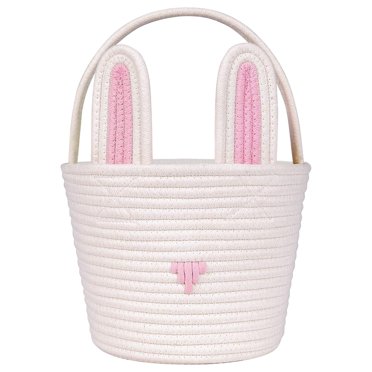 Fridja Panier-cadeau pour Bébé Easter, Sacs Personnalisés Easter avec Oreilles Longues de Lapin et Poignée, Panier Easter, Seaux Lapin, Sacs Fourre-Tout Easter, Sac à Main de Rangement pour Enfants, Fournitures de Panier Easter