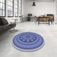 thumbnail image 4 of Ahgly Company Jeans Ronds Lavables en Machine Intérieur Transitionnel Tapis Bleu, 7 Pieds Rond, 4 of 7