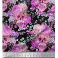 thumbnail image 1 of Soimoi Pink Georgette Viscose Fabric Insect,Skull & Flower Fabric Prints by Yard 42 Inch Wide, 1 of 3