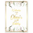 thumbnail image 1 of Darling Souvenir MADE WITH LOVE PersonalizedWelcomeBirthdaySignTropical Leaves,Large Decorative Poster For Birthday Party, Celebrations- 18x12, 1 of 5