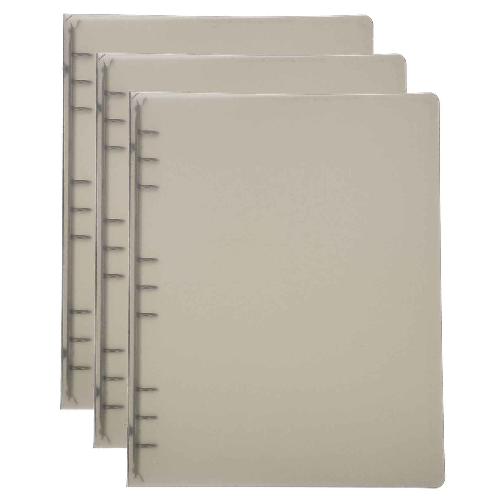 Uxcell B5 Binder Cover, 3 Pcs PP 9 Ring Loose Leaf Binder Protector Round Ring Binder, Brown