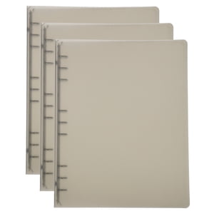 Uxcell B5 Binder Cover, 3 Pcs PP 9 Ring Loose Leaf Binder Protector Round Ring Binder, Brown