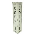 thumbnail image 1 of Black and White Pressed Tin 2 Sided Vertical Coffee Sign, 1 of 3
