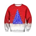 thumbnail image 1 of Ediodpoh T-Shirt de Sport à Col Rond pour Homme d'Hiver de Noël à Manches Courtes, Décontracté pour les Fêtes, T-Shirt de Sport à Col Rond, Chandail pour Homme Rouge_001 m, 1 of 4