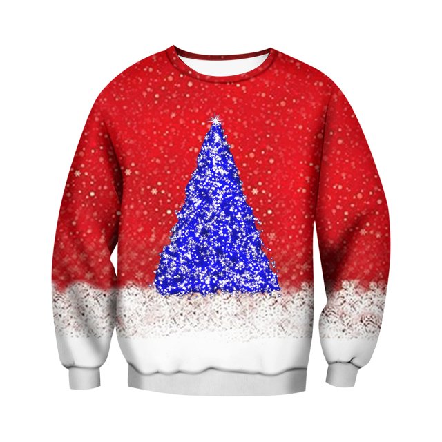 Ediodpoh T-Shirt de Sport à Col Rond pour Homme d'Hiver de Noël à Manches Courtes, Décontracté pour les Fêtes, T-Shirt de Sport à Col Rond, Chandail pour Homme Rouge_001 m