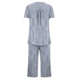 thumbnail image 4 of Rbaofujie Pyjama pour Femmes Ensemble Femmes Décontracté Boutons Col Rond Manches Courtes Blouse Mode Poches Pantalon Pyjama Costume Chemises de Nuit pour Femmes, 4 of 5